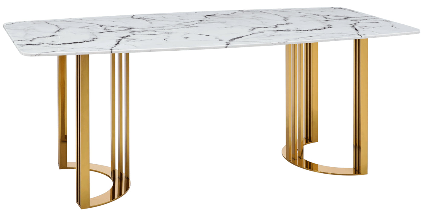 ESF Extravaganza Collection 131 Gold Marble Dining Table SET p11576