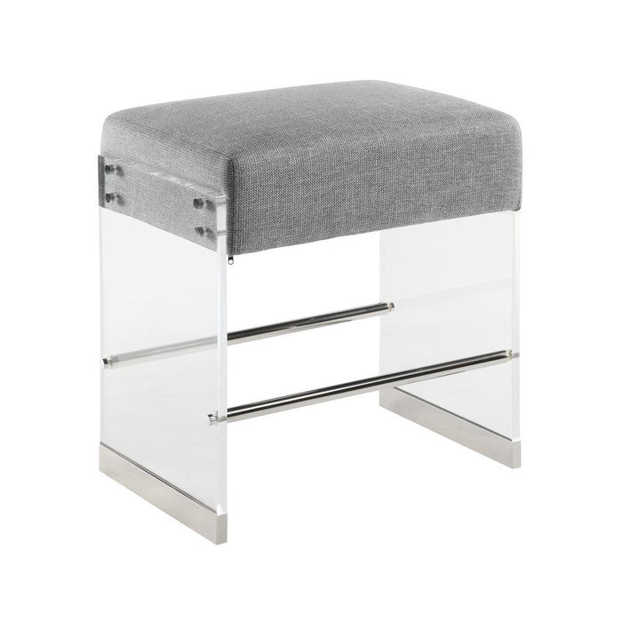 Chintaly 0466 Contemporary Counter Stool w/ Solid Acrylic Legs Clear / Polished SS