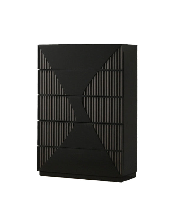 J & M Furniture Rosette Chest in Black