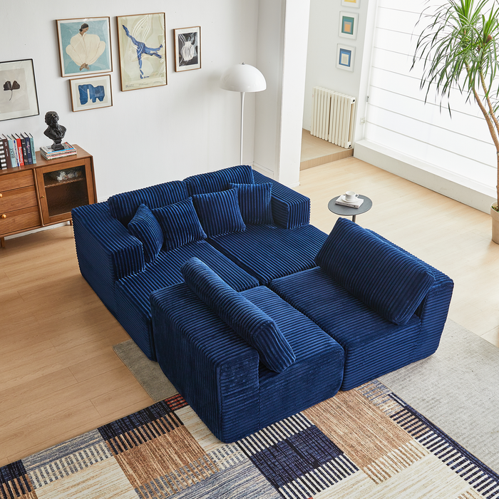 Z Furniture flannel U-shaped sectional sofa with plush cushions, reversible design, ideal for modern living room comfort