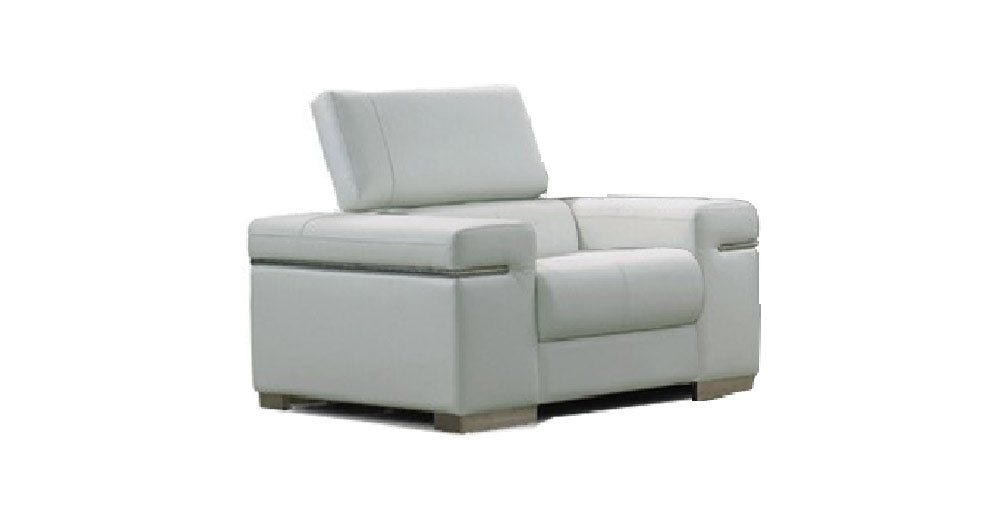 J & M Furniture Soho Chair in White Leather