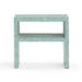 TOV Furniture Derry accent nightstand with a modern wooden design and sleek drawer for bedroom storage.