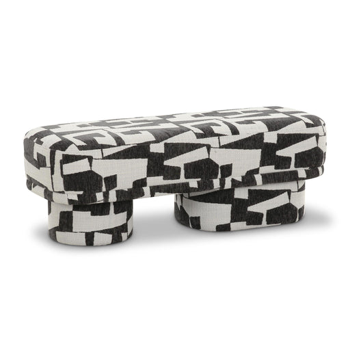 Upholstered Lena bench by TOV Furniture featuring a sleek, modern design with soft fabric and wooden legs for versatile seating.