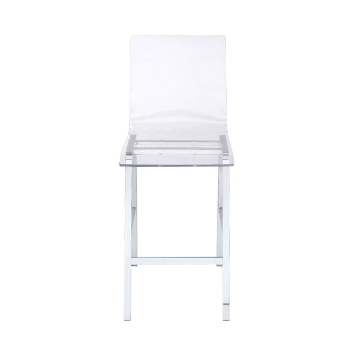 Nadie - Counter Height Chair (Set of 2) - Clear Acrylic & Chrome