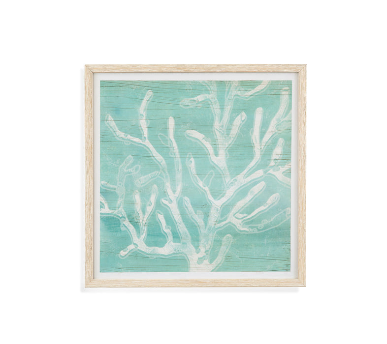 Cerulean Sea Coral I - Framed Print - Green