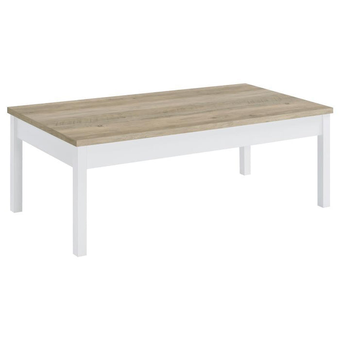 Stacie - 3 Piece Coffee Table Set - Antique Pine And White