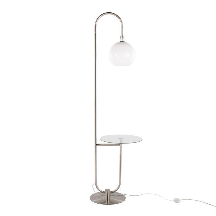 Trombone - 71" Floor Lamp With Table - Gray