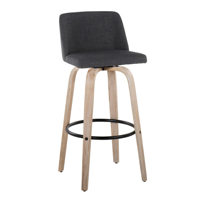 Toriano - 30" Fixed-height Barstool (Set of 2) - Charcoal And Black