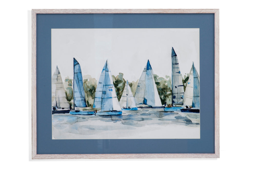 Pastel Marina I - Framed Print - Blue