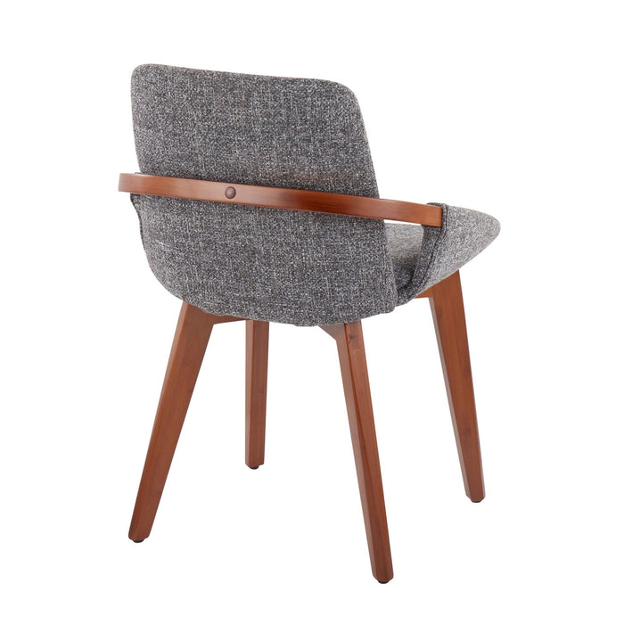 Cosmo - Chair - Walnut Bamboo And Gray Noise Fabric