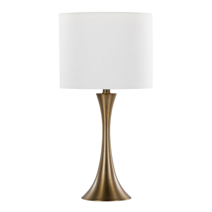 Lenuxe - 24" Metal Table Lamp (Set of 2) - White And Bronze