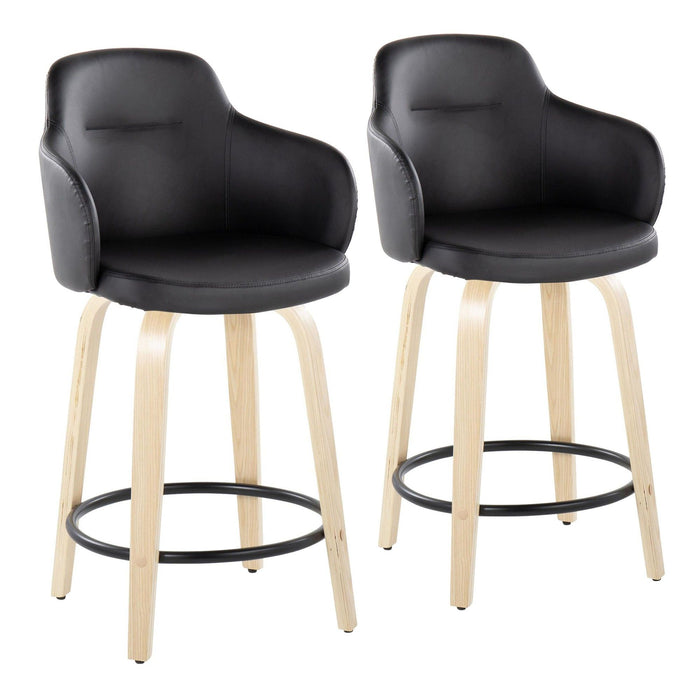 Boyne - 24" Fixed-height Counter Stool (Set of 2) - Black And Beige