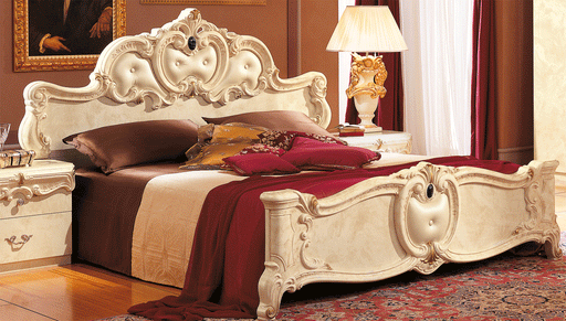 ESF Camelgroup Italy Barocco Bed Queen Size Ivory i28164