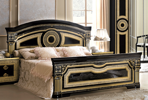 ESF Camelgroup Italy Aida Black with Gold King Size Bed i28507