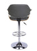 Chintaly 1320 Curved Back Pneumatic-Adjustable Stool - Gray