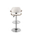 Chintaly 1320 Curved Back Pneumatic-Adjustable Stool - White