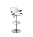 Chintaly 1320 Curved Back Pneumatic-Adjustable Stool - White