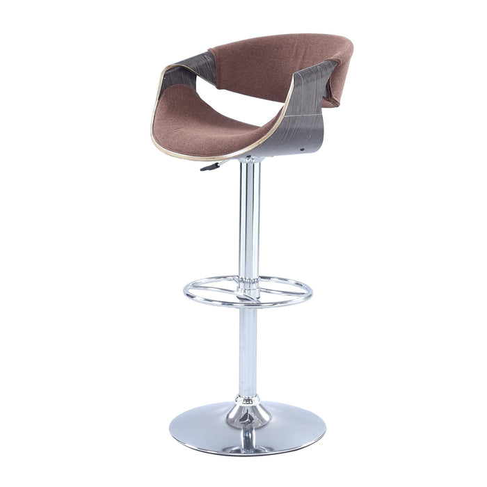 Chintaly 1396 Bent Wood Saddle Seat Pneumatic-Adjustable Stool - Brown