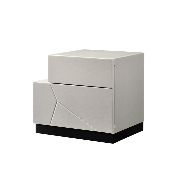 J & M Furniture Turin Night Stand Left Facing in Black/Light Grey