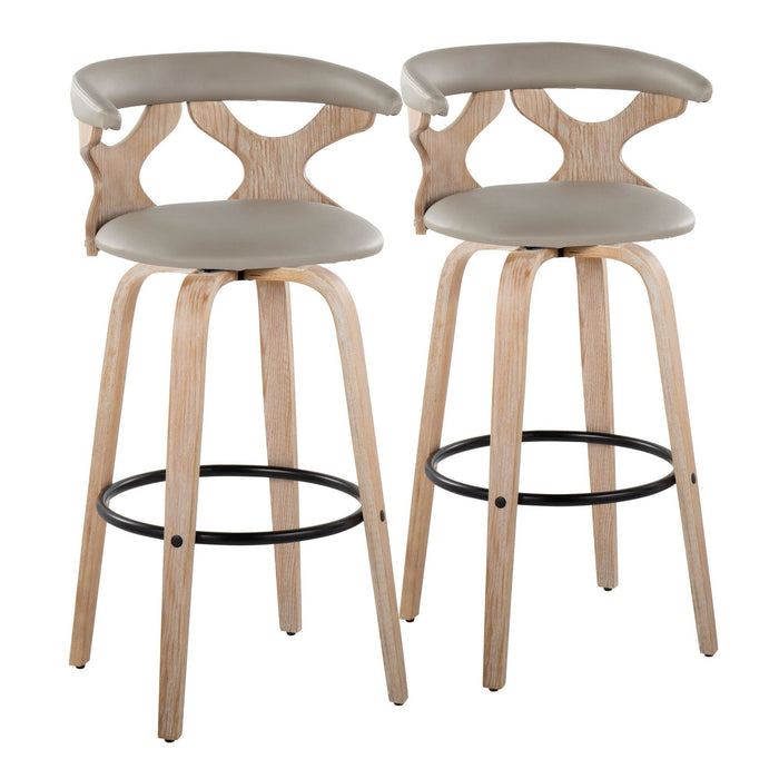 Gardenia - 30" Fixed-height Barstool (Set of 2) - Pearl Silver And Black