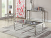 Chintaly 2035 Contemporary Lamp Table w/ Glass Top & Gray Trim