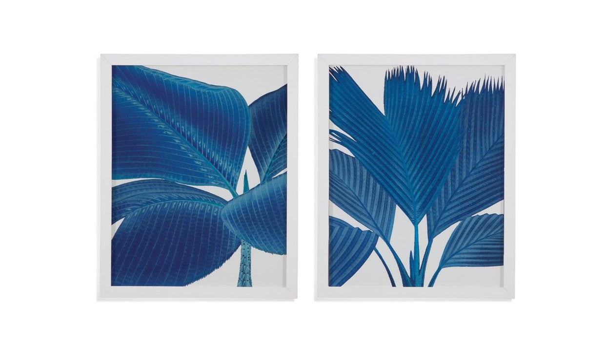 Palm In Blue I - Framed Print - Blue