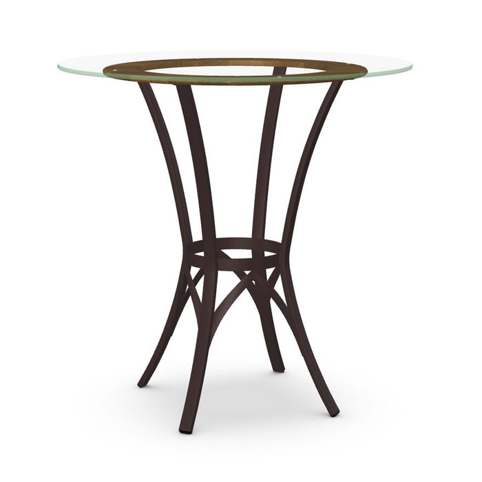 Amisco Kai Pub Table Base with Solid Wood Accent 50807 Bar Height