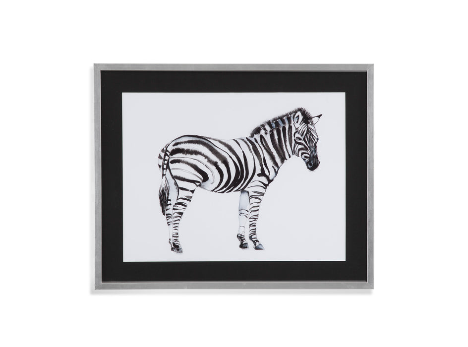 Standing Zebra I - Framed Print - Black
