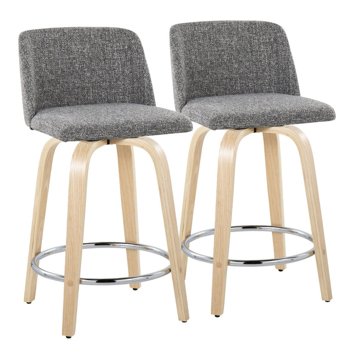Toriano - 24" Fixed-height Counter Stool (Set of 2) - Noise Gray