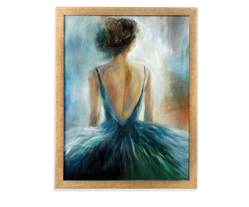 Lady In Blue - Framed Print - Blue