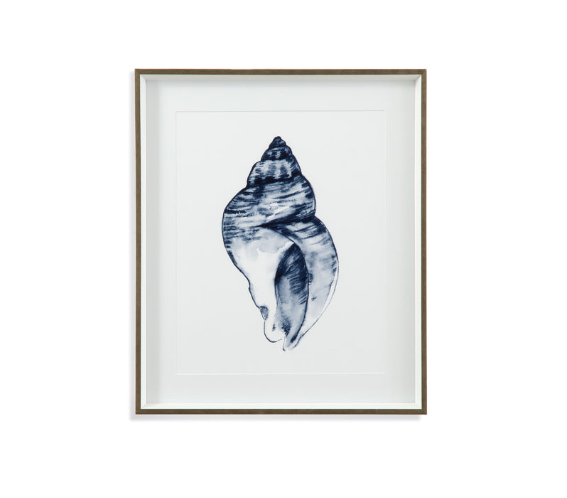 Quiet Conchin Indigo I - Framed Print - Blue