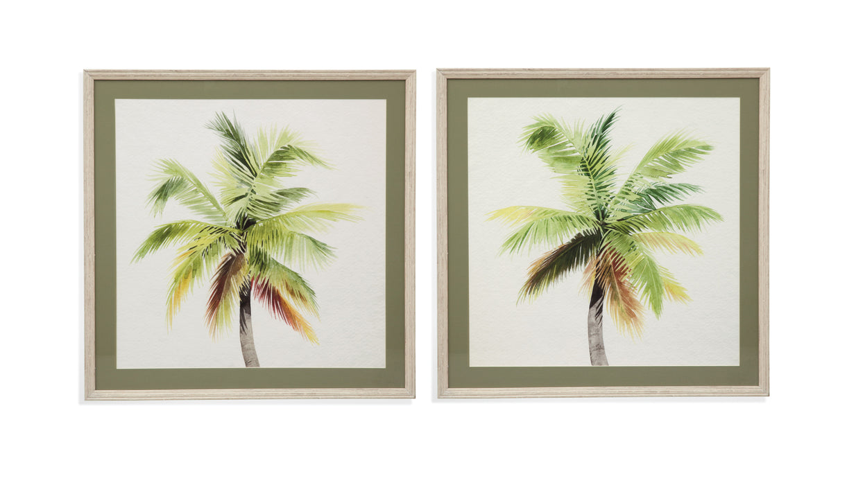 Coco Watercolor Palm I - Framed Print - Green