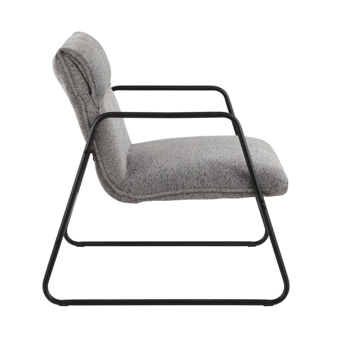 Casper - Arm Chair - Black Steel And Gray Noise Fabric
