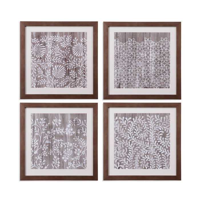 Weathered Wood Patterns IX - Framed Print - Brown