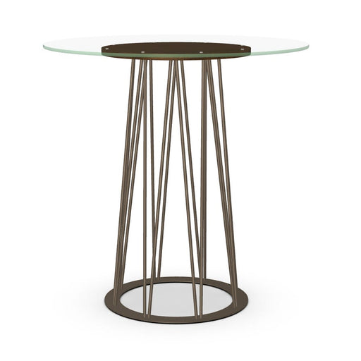 Amisco Calypso Pub Table Base with Wood Veneer Walnut Accent 51528-42 Bar Height