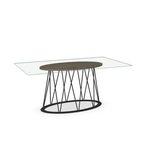 Amisco Calypso Oval Table Base with Wood Veneer Birch Accent 51527