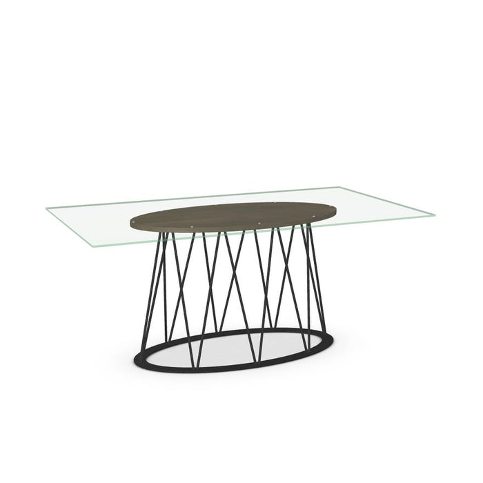 Amisco Calypso Oval Table Base with Wood Veneer Birch Accent 51527