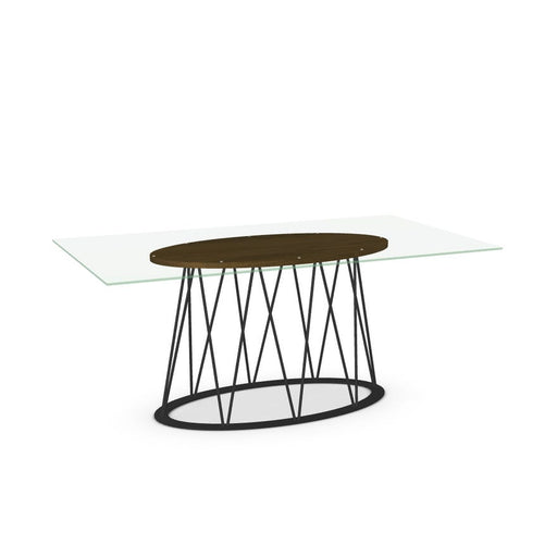 Amisco Calypso Oval Table Base with Wood Veneer Walnut Accent 51529