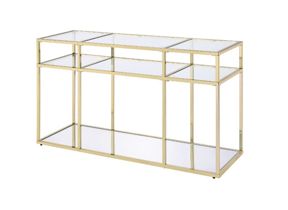 Uchenna - Accent Table - Clear Glass & Gold Finish - 30"