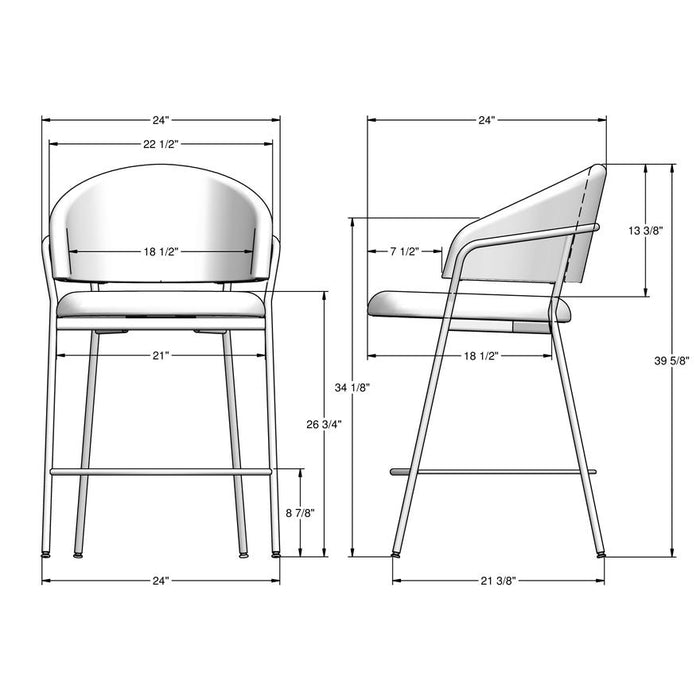 Amisco Atria Non Swivel Stool 40346-26 Counter Height