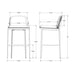 Amisco Kally Non Swivel Stool 40357-30 Bar Height
