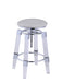 Chintaly 4038-AS Contemporary Rotation-Adjustable Stool w/ Upholstered Seat - Gray