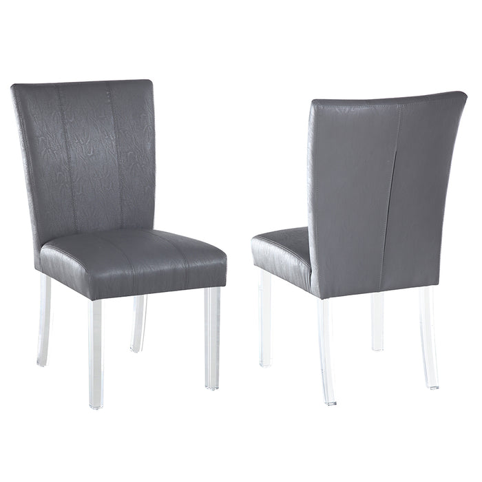 Chintaly 4038 Contemporary Curved Flare-Back Parson Side Chair - 2 per box - Gray