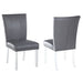 Chintaly 4038 Contemporary Curved Flare-Back Parson Side Chair - 2 per box - Gray