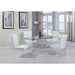 Chintaly 4038 Contemporary Dining Set w/ Rectangular Glass 42"x 72" Dining Table & Parson Chairs - White