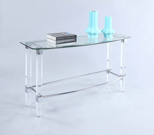 Chintaly 4038 Contemporary Rectangular Glass Top Sofa Table