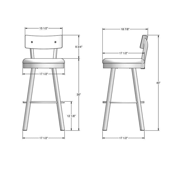 Amisco Lauren Swivel Stool 40493-30 Bar Height