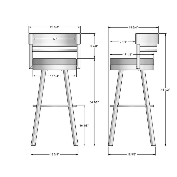 Amisco Ronny Swivel Stool 41442-34 Spectator Height