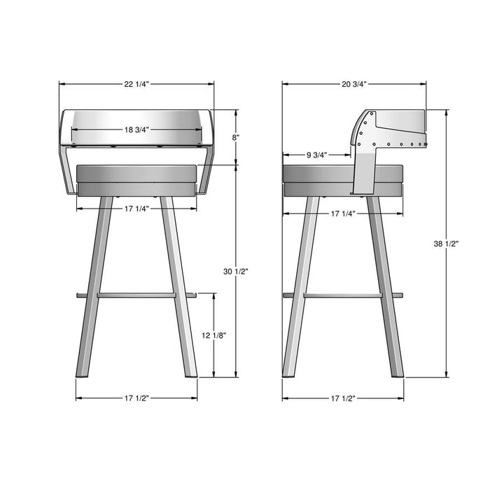 Amisco Russell Swivel Stool 41526-30 Bar Height