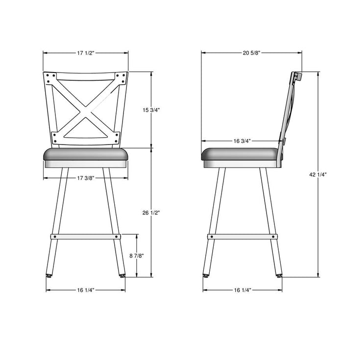 Amisco Kent Swivel Stool 41528-26 Counter Height